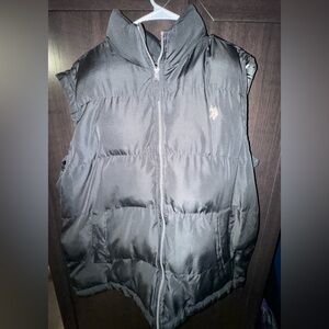 Men’s US Polo Assn. Black Puffer Zip Up Vest with Embroidered Logo